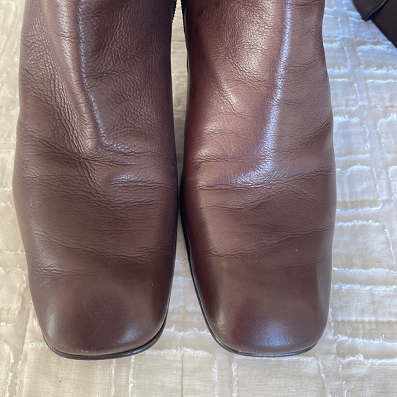 Vintage Nine West Leather size 9 tall boots 4 inch heel inside zipper buckle - Picture 7 of 8
